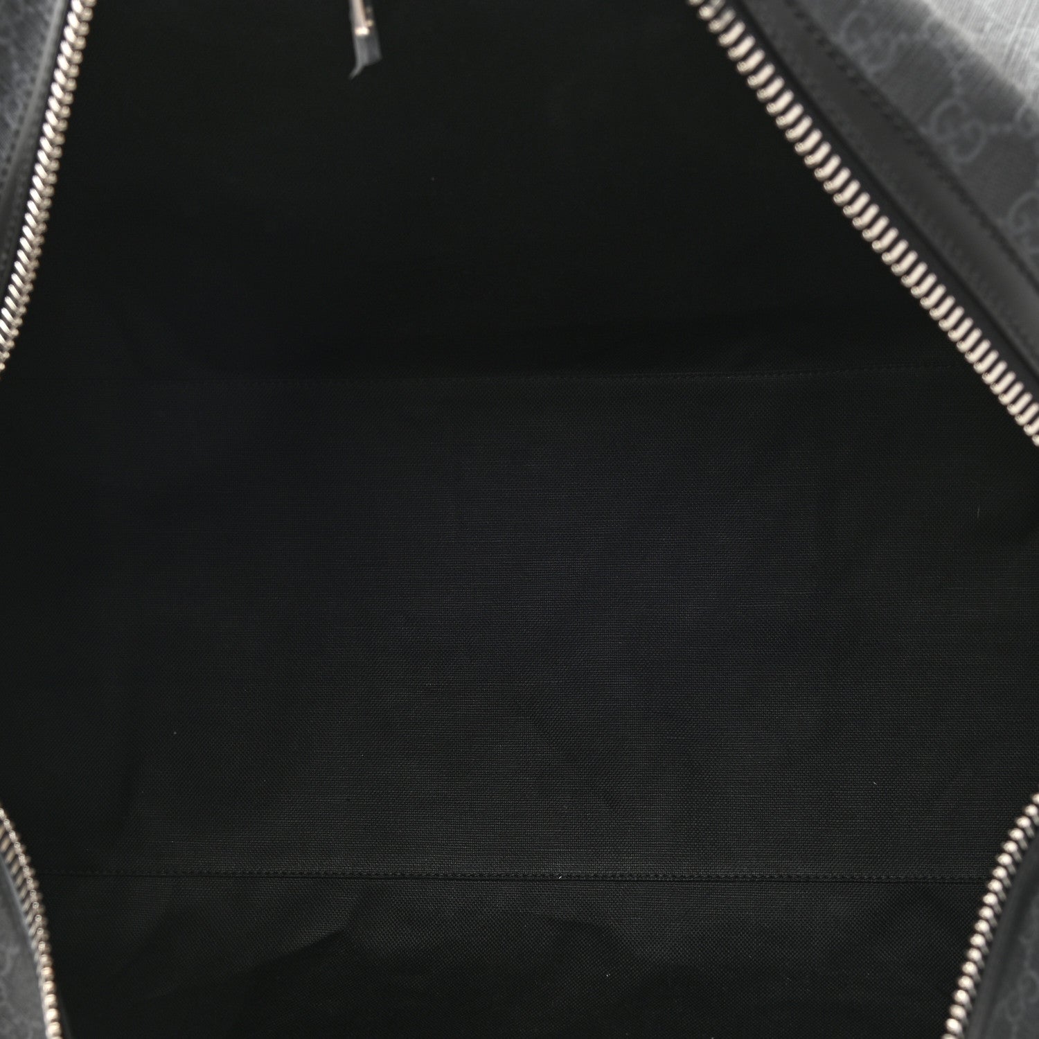 Gucci Soft GG Supreme Monogram Appia Calfskin Web Large Carry On Duffle Bag Black Grey 5 of 11
