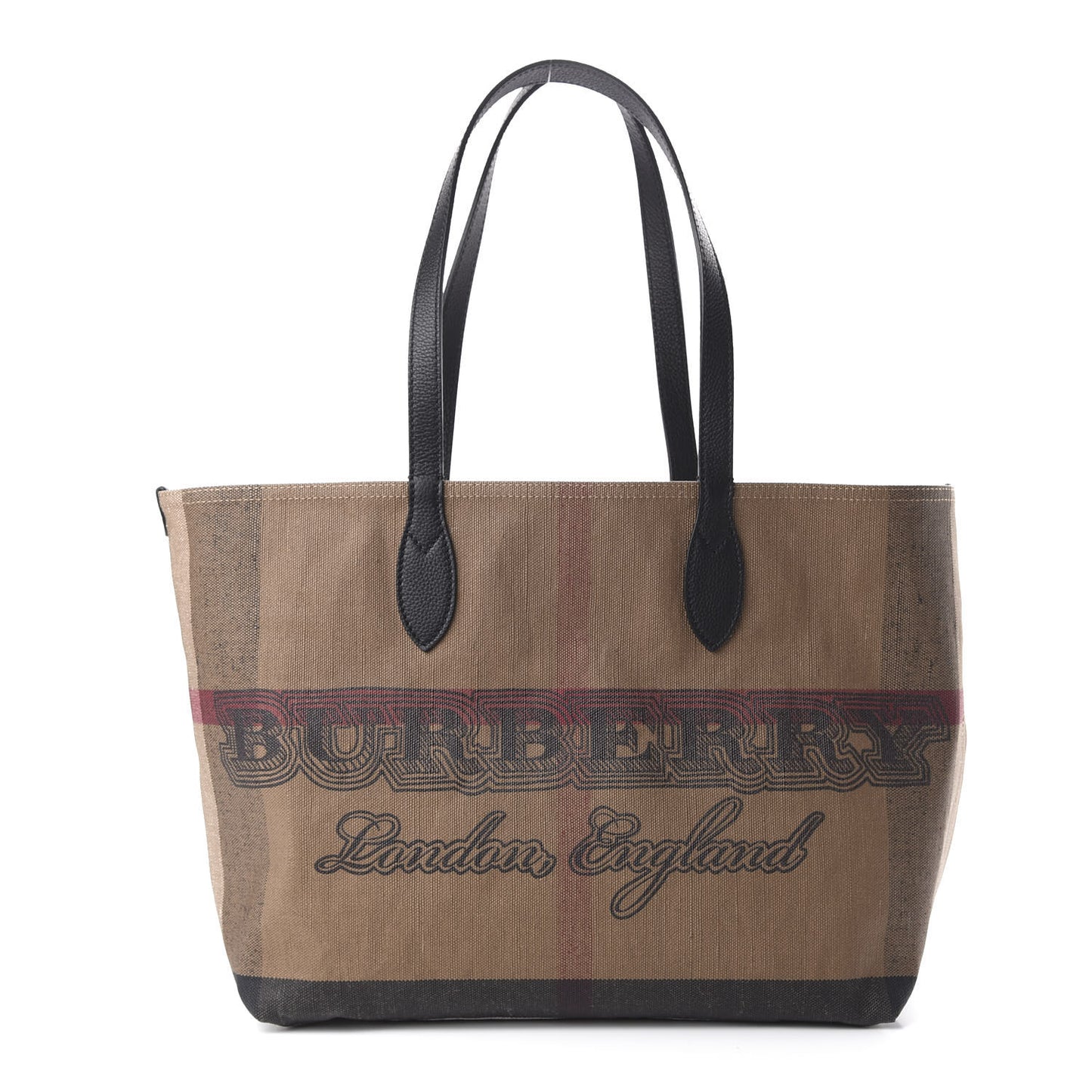 Coated Canvas Mega Check Medium Doodle Tote Black