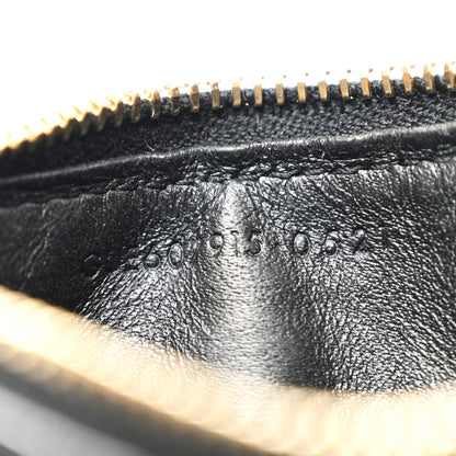 Saint Laurent Grain De Poudre Matelasse Chevron Monogram Fragments Zippered Card Case Black 7 of 7