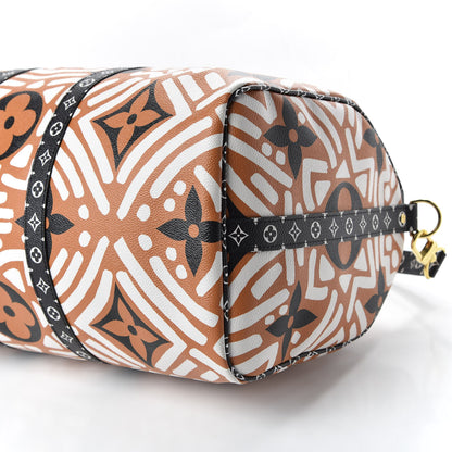 Louis Vuitton Monogram Giant Crafty Keepall Bandouliere 45 Creme Caramel Black 8 of 10
