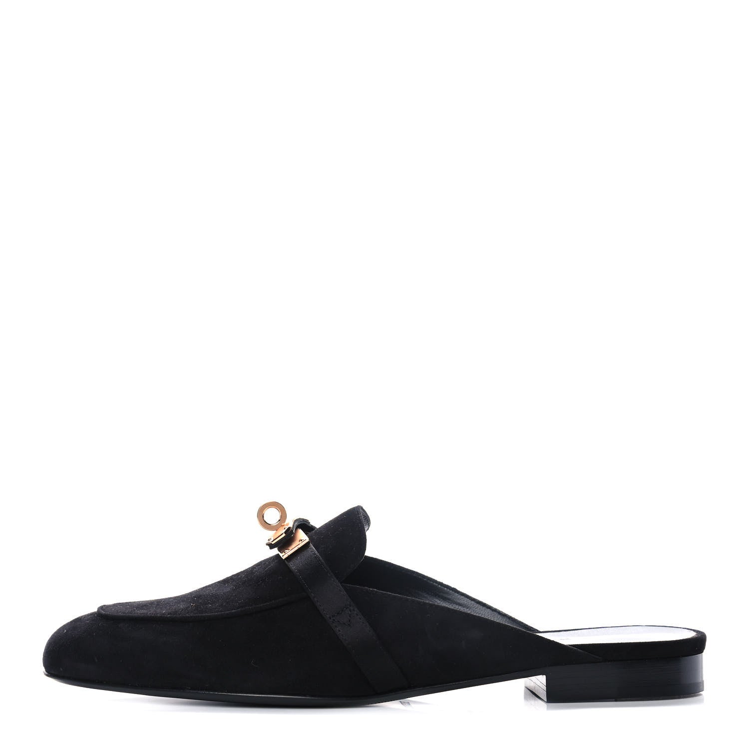 Hermes Suede Goatskin Oz Mules 38 Black 1 of 9