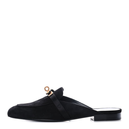 Hermes Suede Goatskin Oz Mules 38 Black 1 of 9