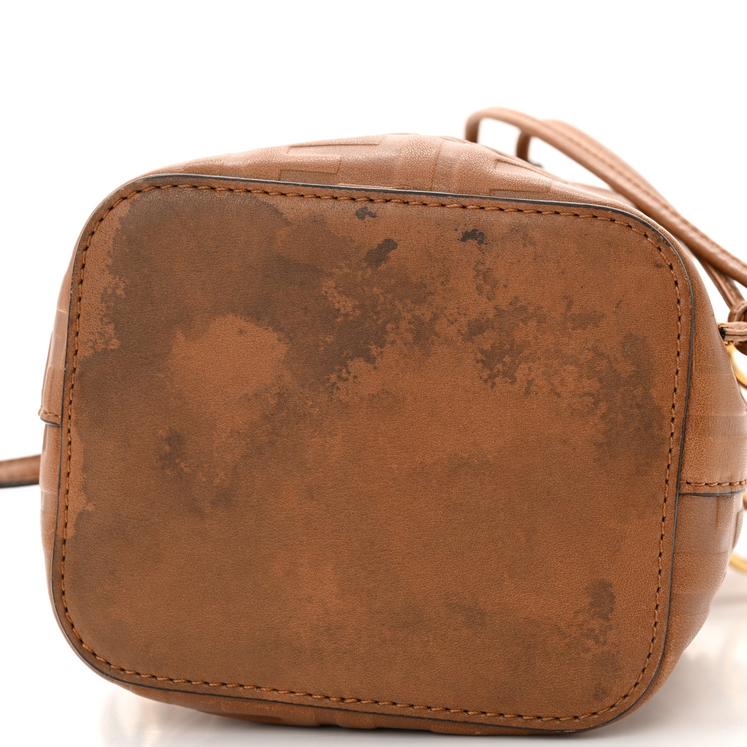 Fendi Vitello Cristallo Nature F is Fendi FF 1974 Embossed Mini Mon Tresor Bucket Bag Cuoio 14 of 14