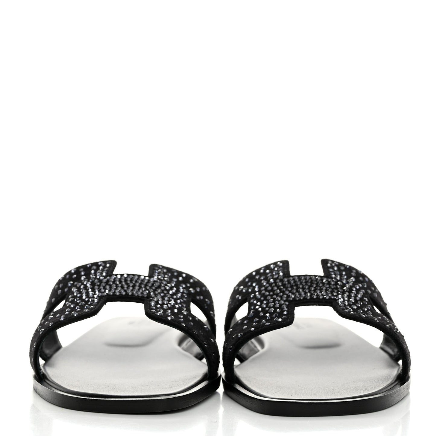 Suede Crystal Embellished Oran Sandals 38 Black
