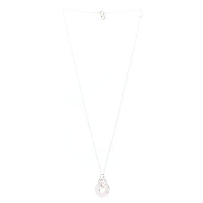 Tiffany Sterling Silver 1837 Double Interlocking Drop Pendant Necklace 3 of 5