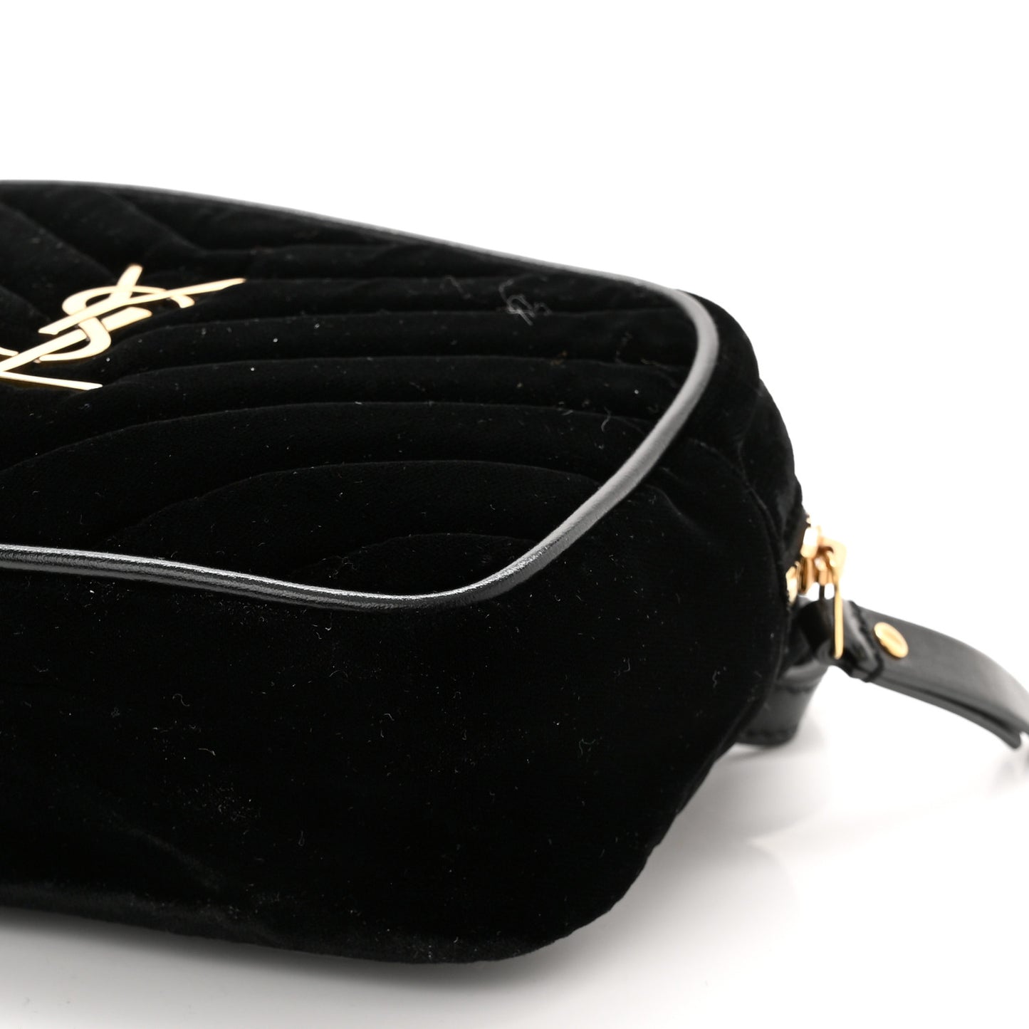 Velour Matelasse Monogram Lou Belt Bag Black