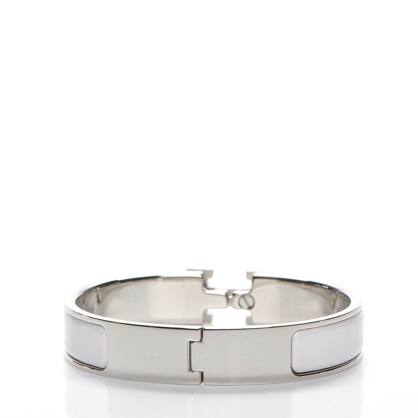 Enamel Narrow Clic Clac H Bracelet PM White