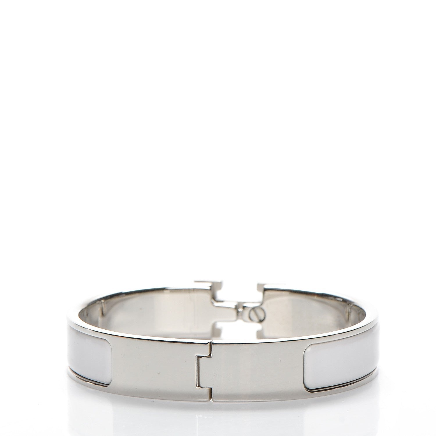Hermes Enamel Narrow Clic Clac H Bracelet PM White 4 of 5
