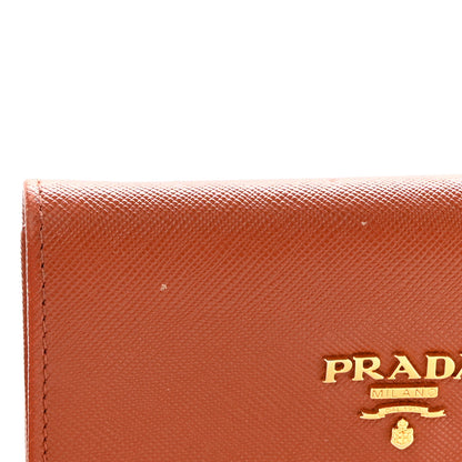 Prada Saffiano Metal Flap Wallet Rame 8 of 14
