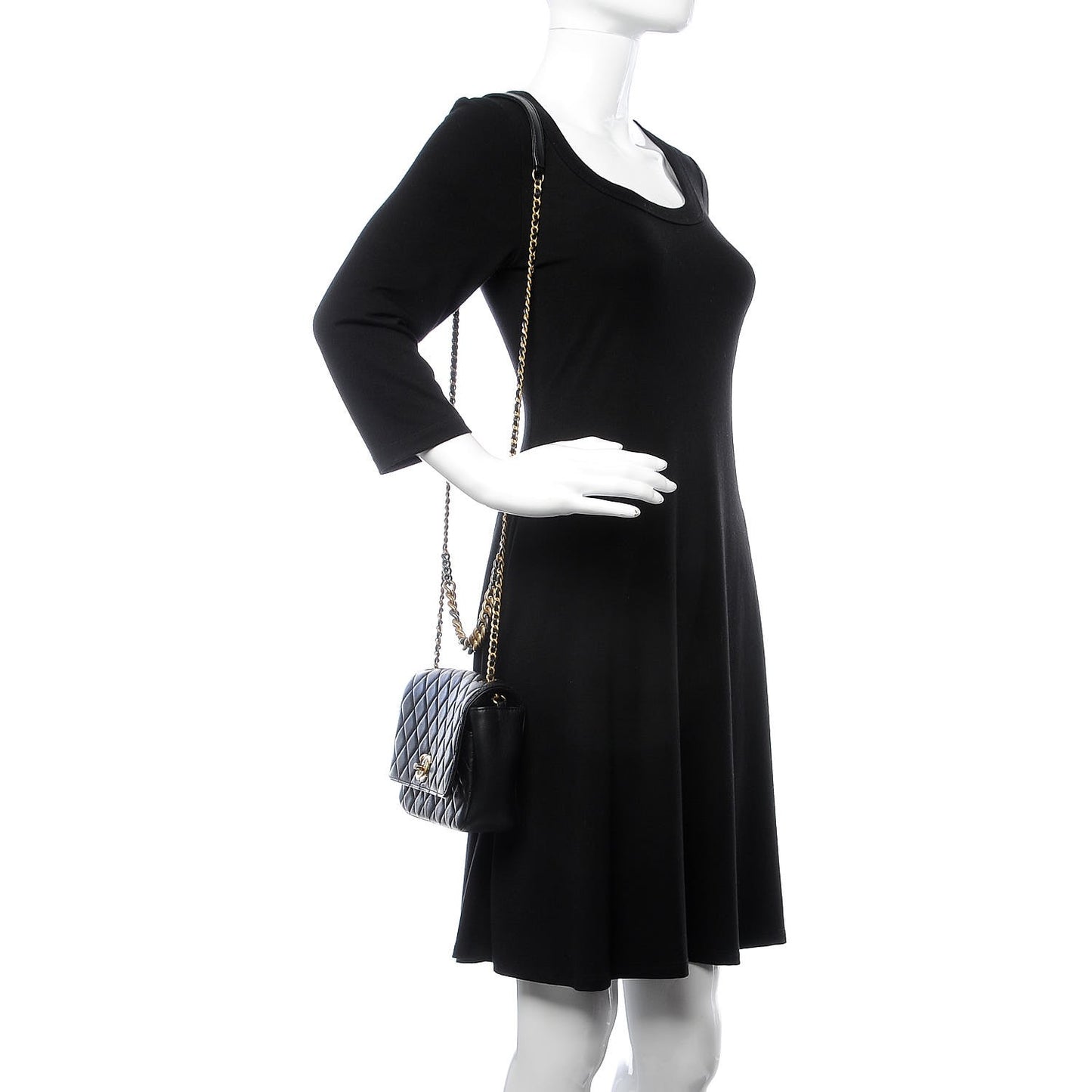 Sheepskin Quilted Camellia Flap Black