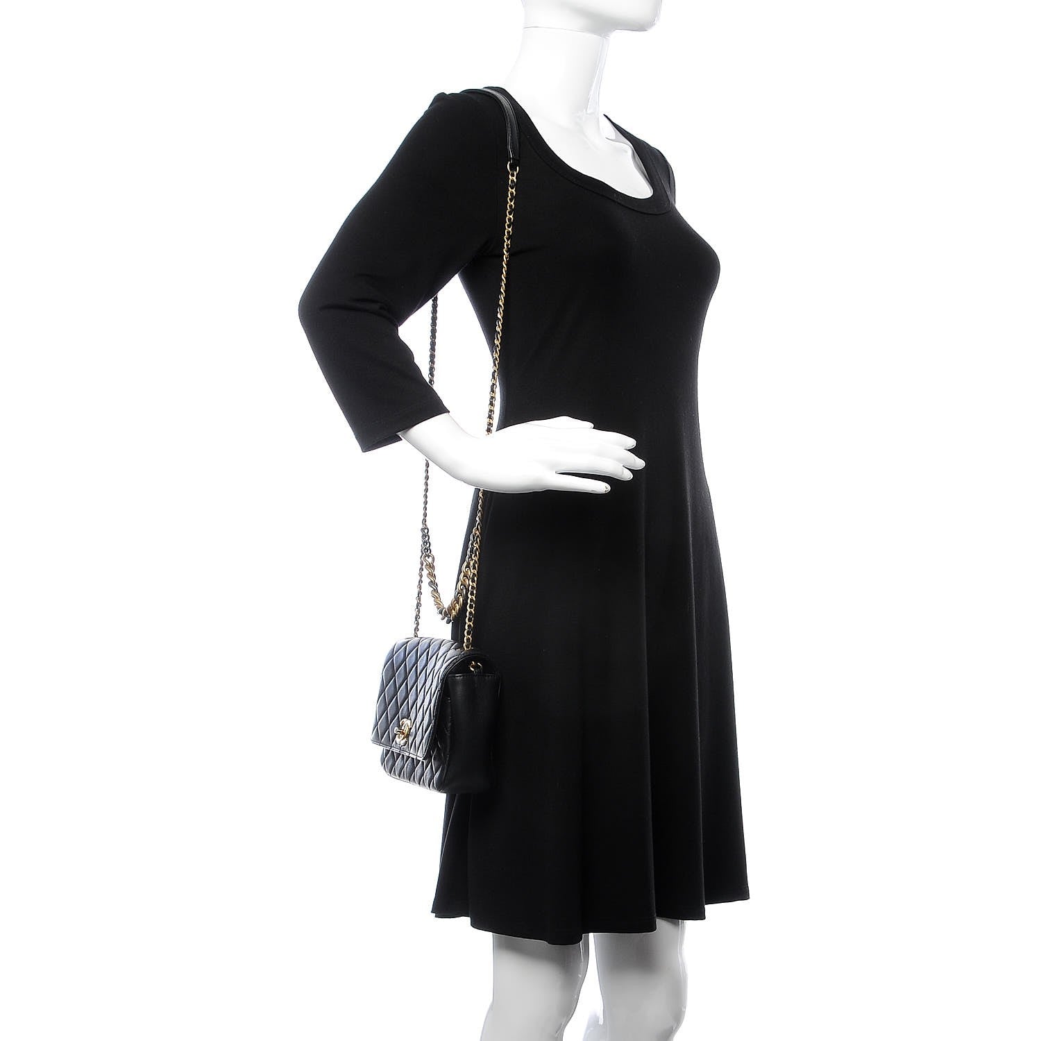 Chanel Sheepskin Quilted Camellia Flap Black 2 of 10