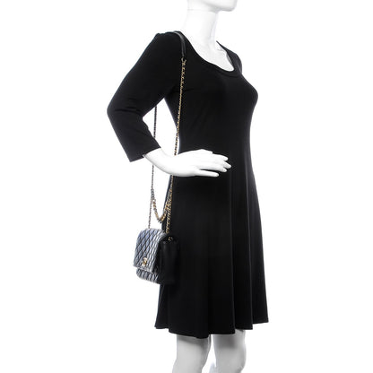 Chanel Sheepskin Quilted Camellia Flap Black 2 of 10