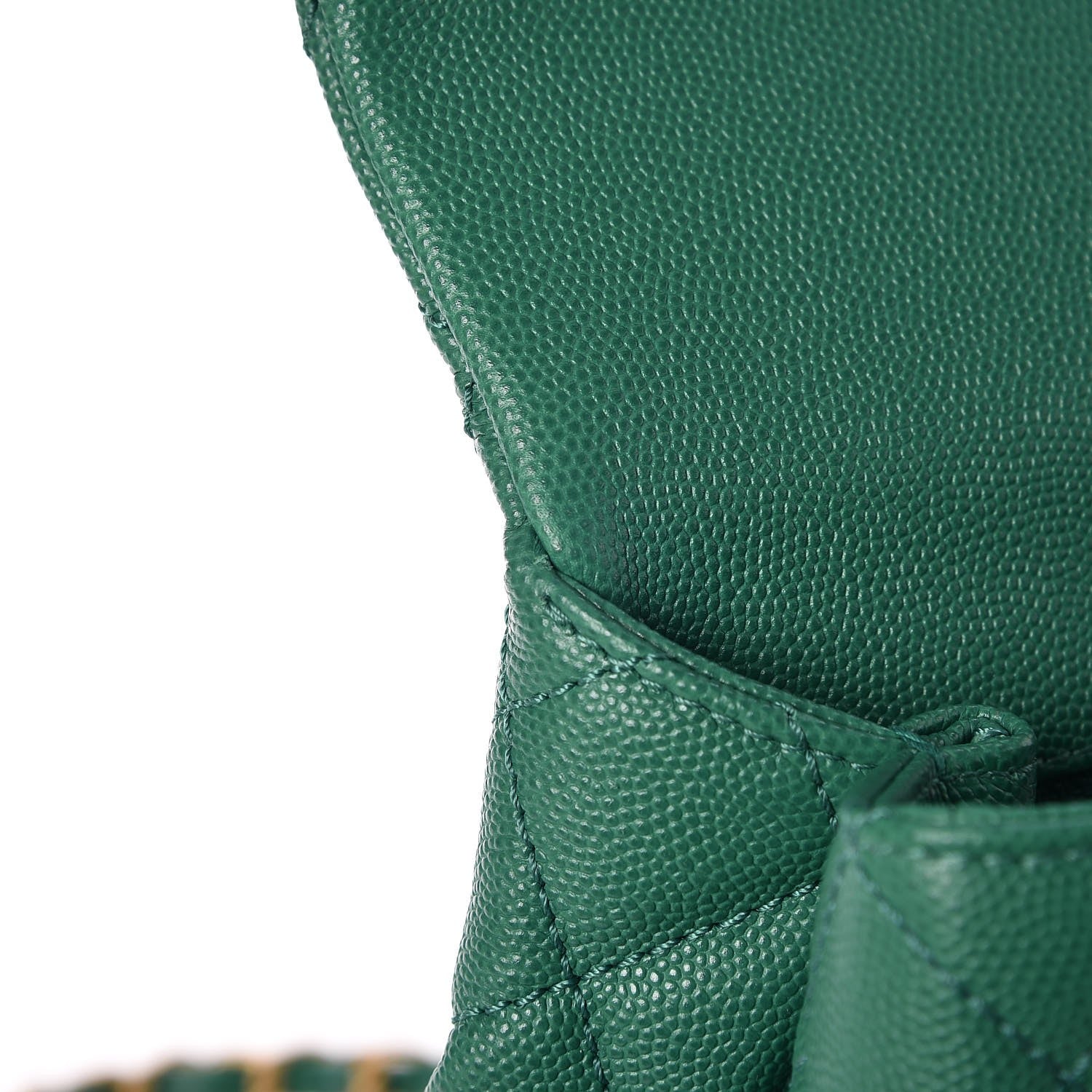 Chanel Caviar Quilted Small Coco Handle Flap Green 8 of 14