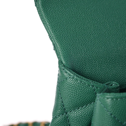 Chanel Caviar Quilted Small Coco Handle Flap Green 8 of 14
