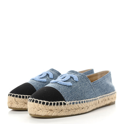 Chanel Denim CC Espadrilles 38 Blue Black 3 of 7