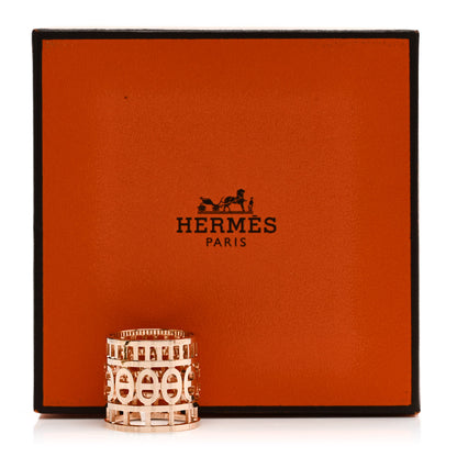 Hermes 18K Rose Gold Chaine d'Ancre Divine Ring 50 5.5 5 of 5
