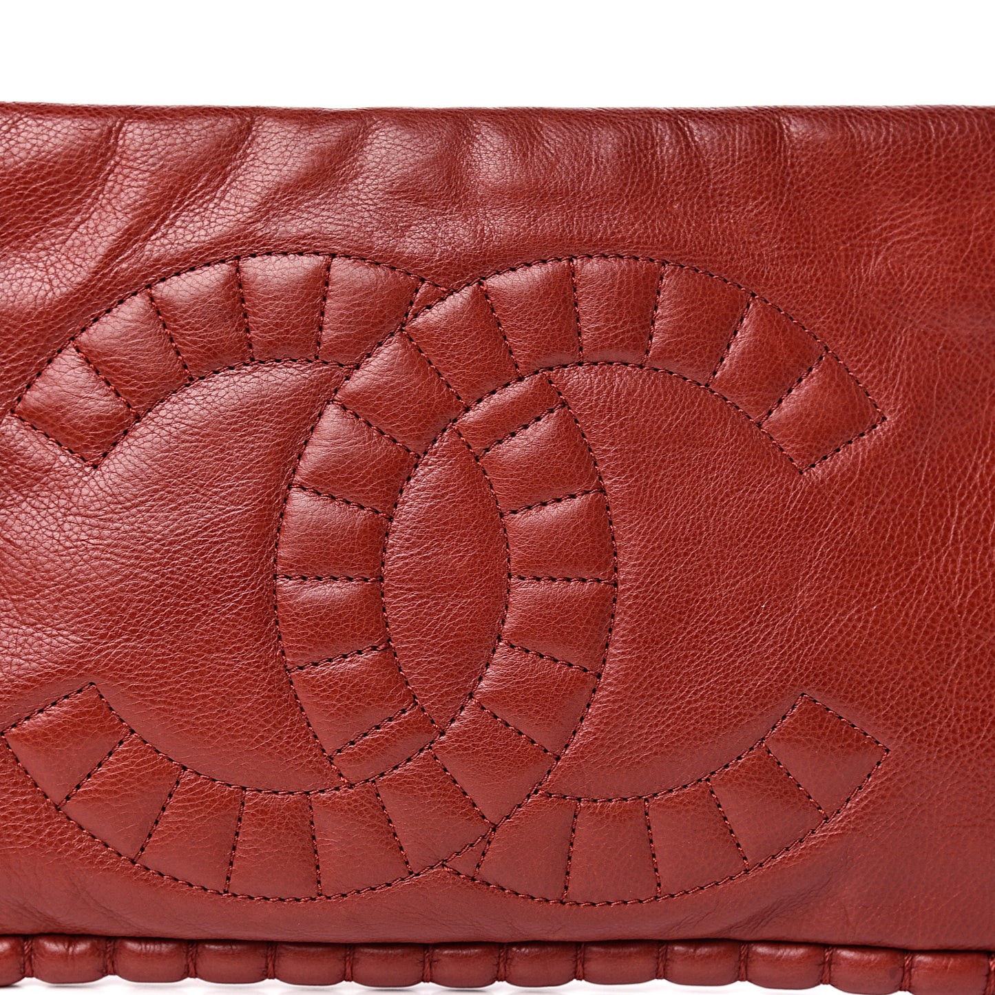 Calfskin On The Bund Pochette Dark Red