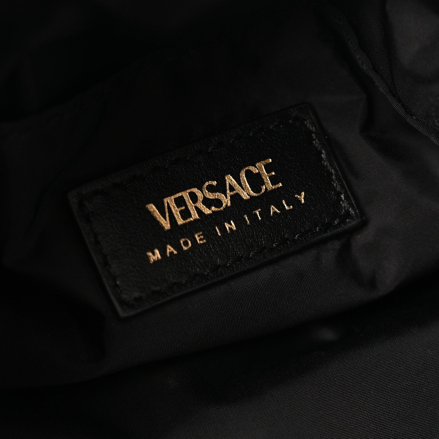 Versace Nylon Medusa Drawstring Bucket Bag Black 7 of 13