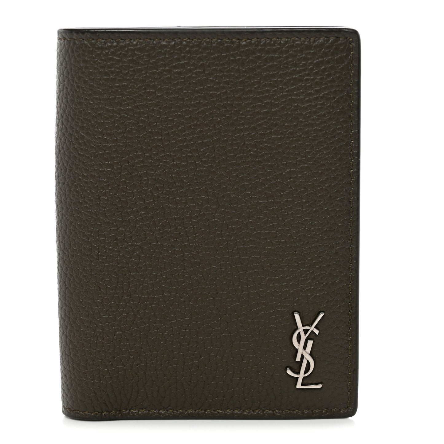 Calfskin Techno Credit Card Wallet Dark Khaki