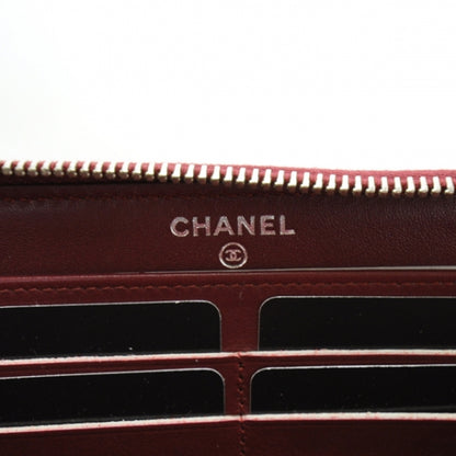 Chanel Patent Quilted Zip Around Wallet Red 6 of 8