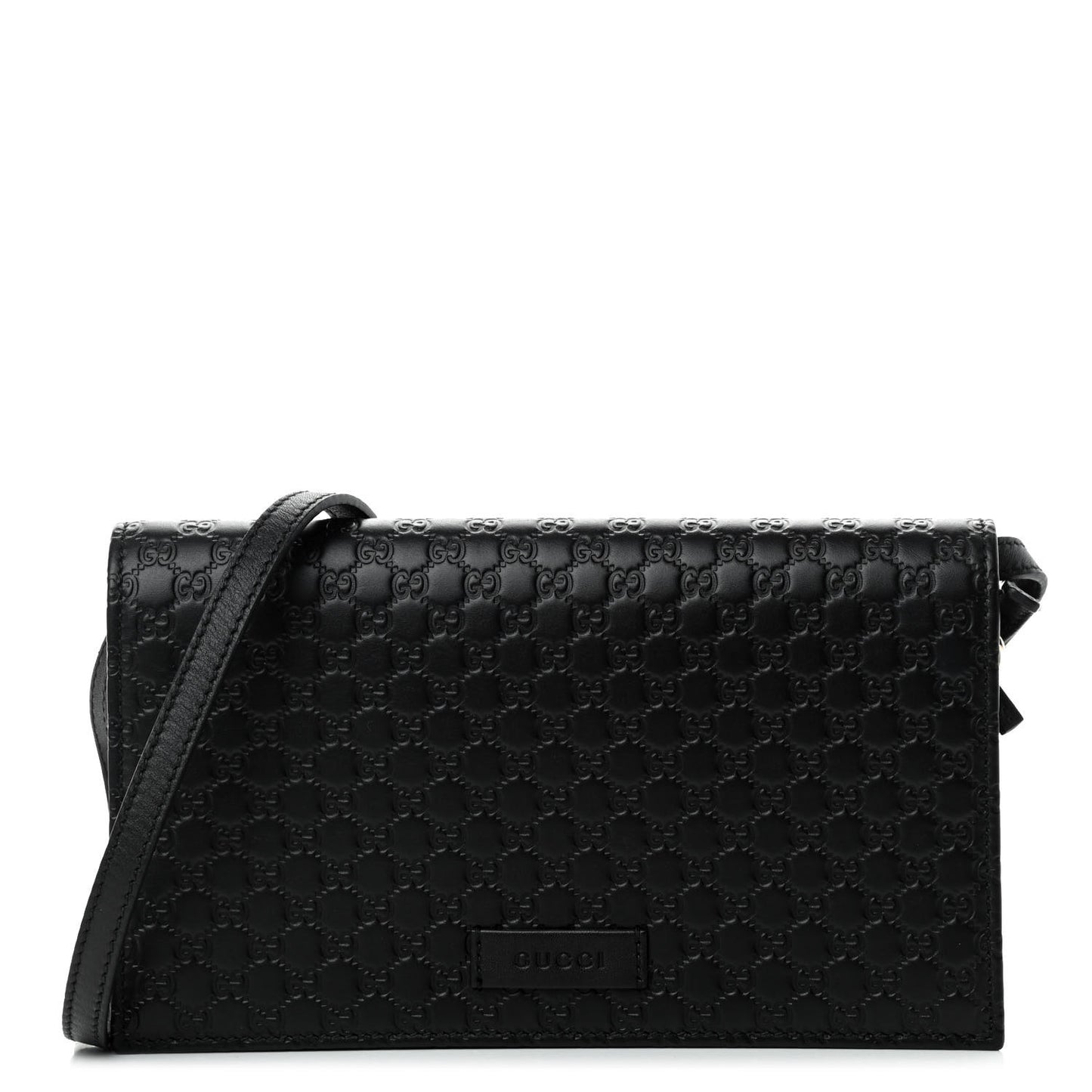Microguccissima Crossbody Wallet Black