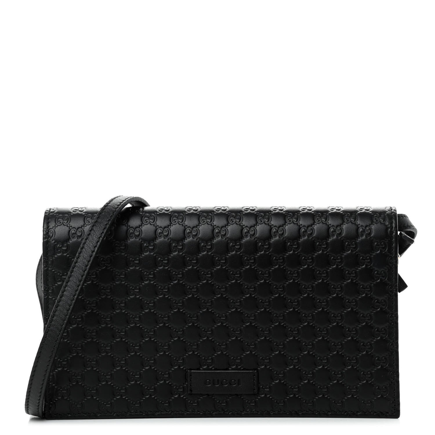 Gucci Microguccissima Crossbody Wallet Black 1 of 9