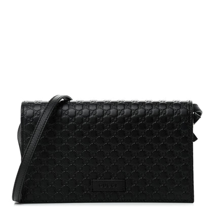 Gucci Microguccissima Crossbody Wallet Black 1 of 9