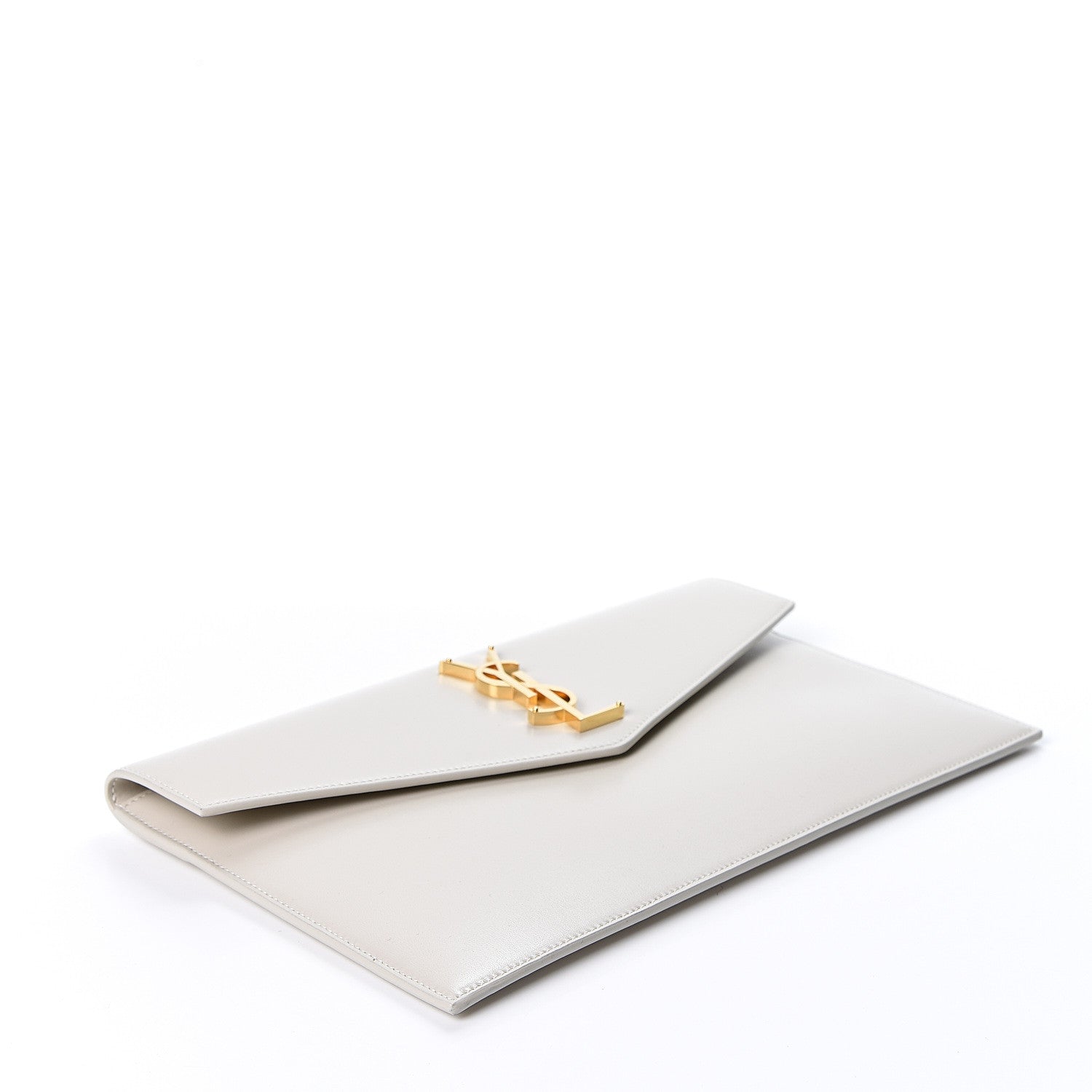 Saint Laurent Grain De Poudre Uptown Pouch Blanc Vintage 3 of 9