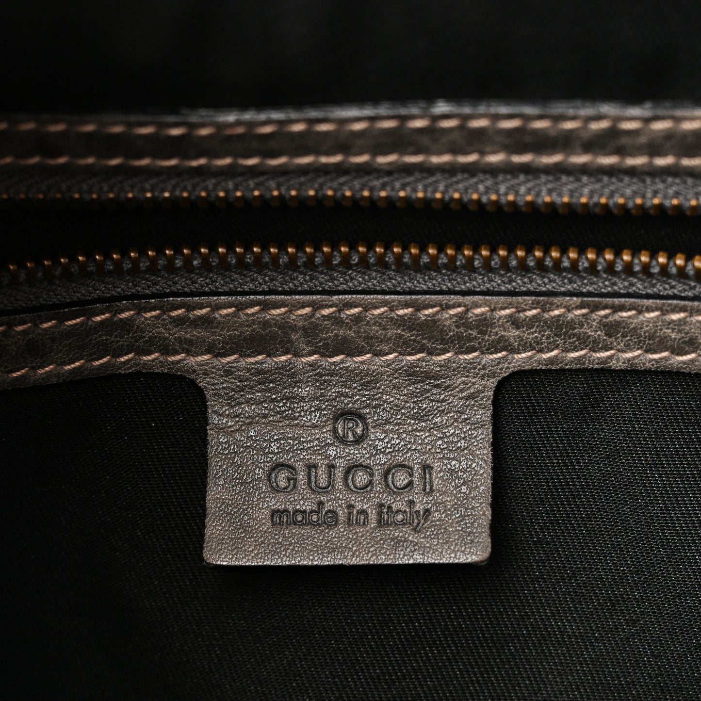 Guccissima Large New Pelham Satchel Grey