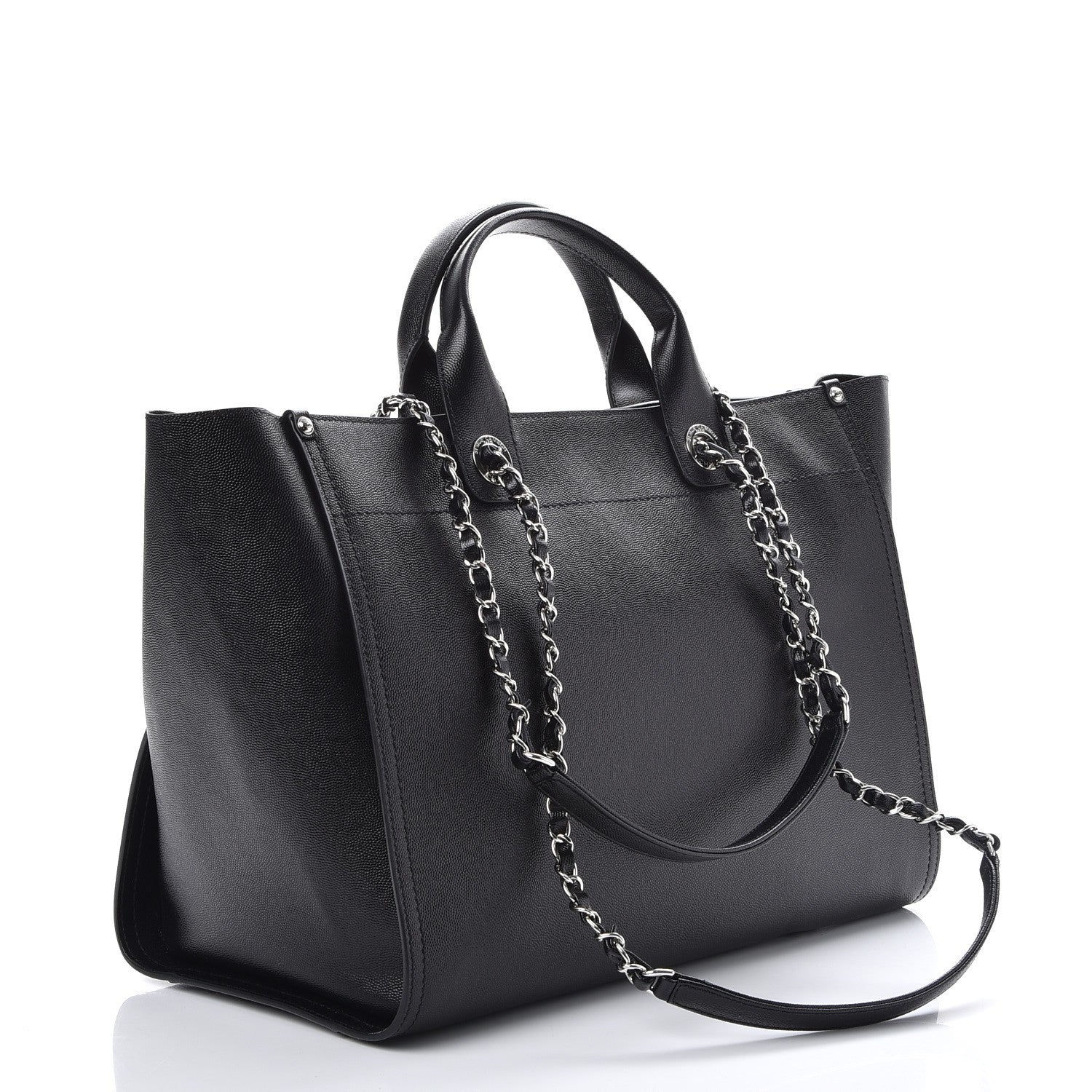 Chanel Caviar Medium Studded Deauville Tote Black 3 of 8