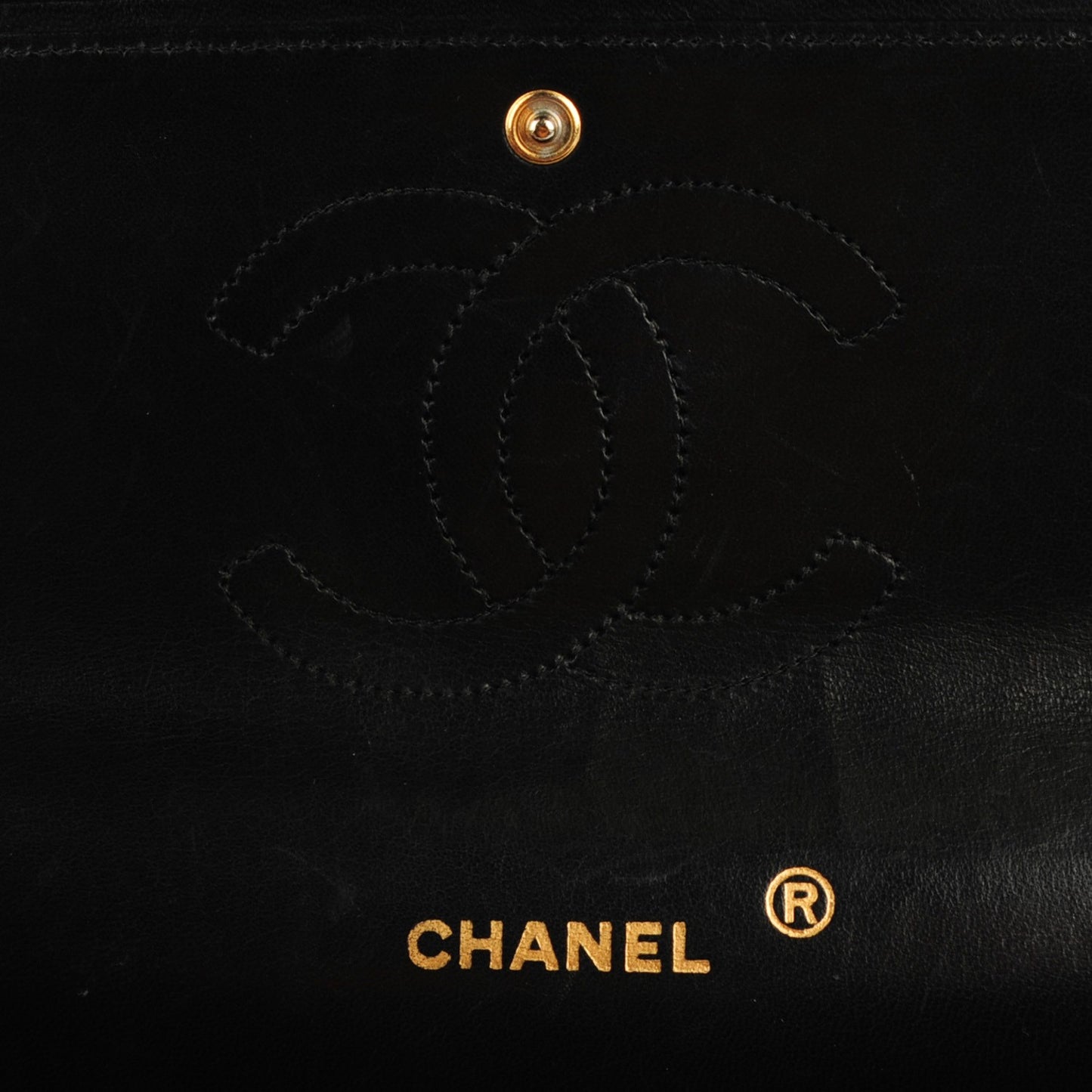 Lambskin Quilted Medium Double Flap Black