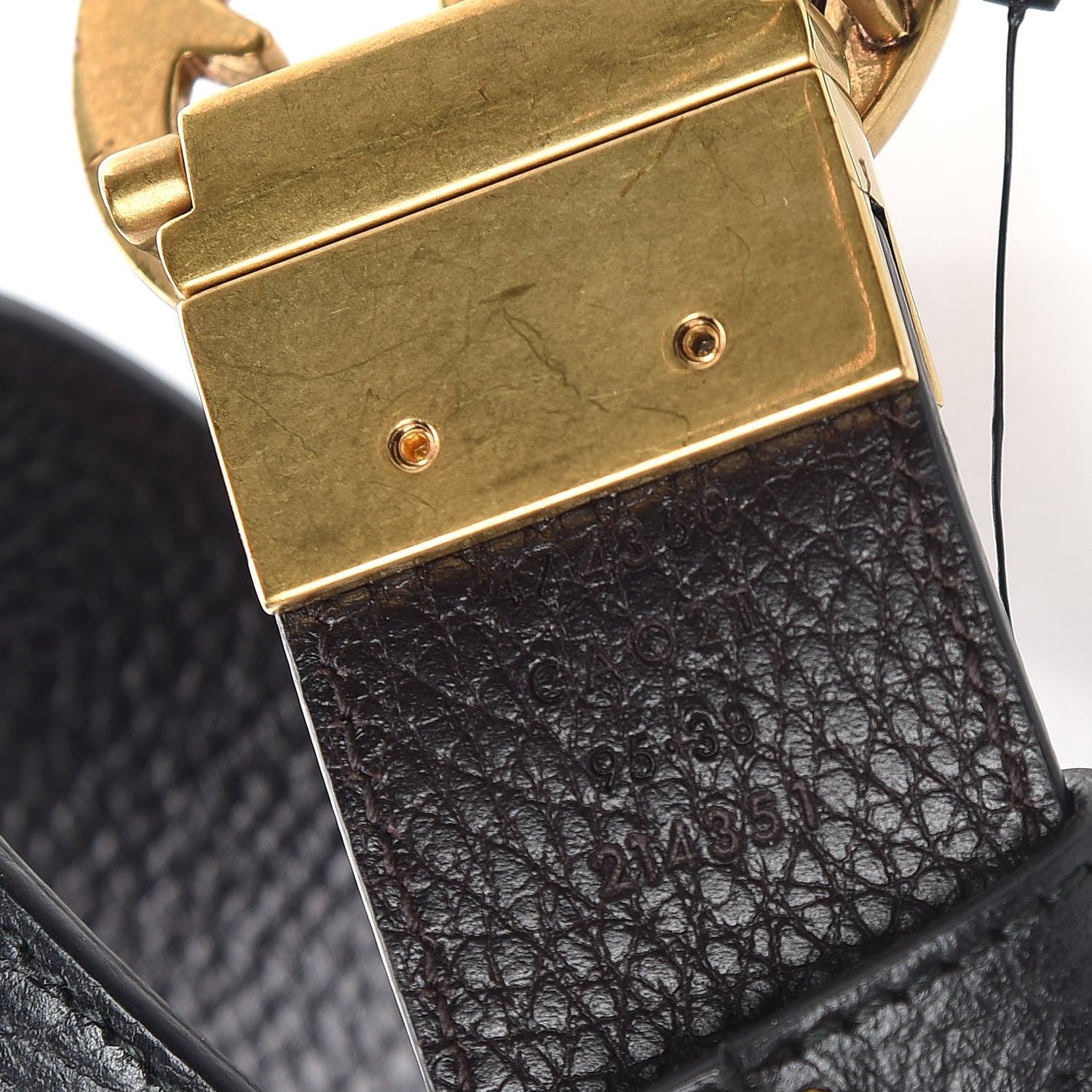 Gucci Calfskin Double G Reversible 37mm Belt 95 38 Black Cocoa 6 of 7