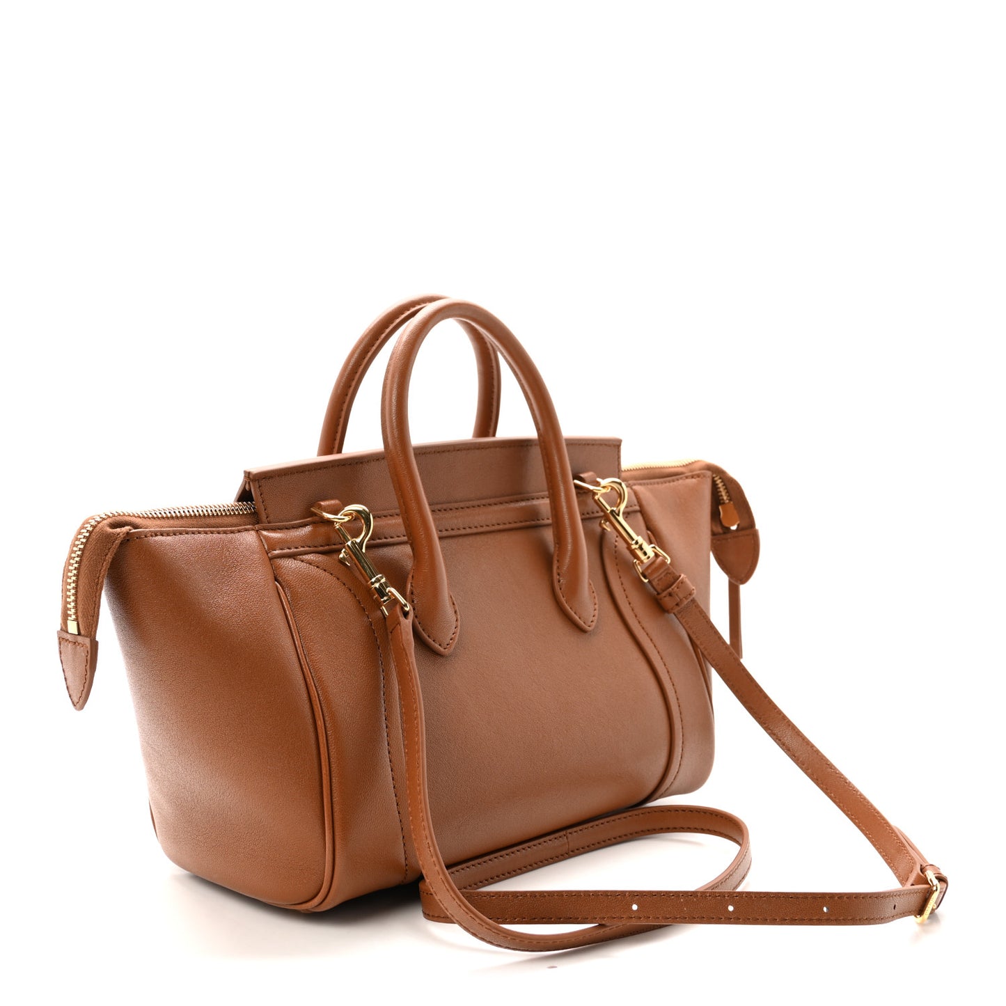 Supple Shiny Lambskin Little New Luggage Soft Tan