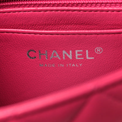 Chanel Lambskin Quilted Mini Rectangular Flap Dark Pink 6 of 13