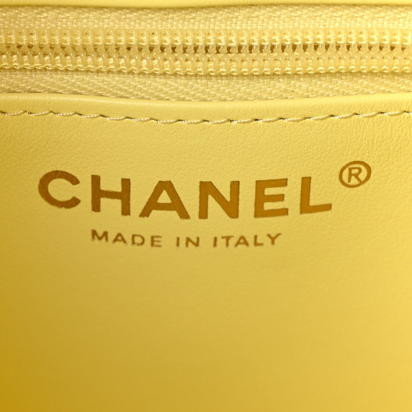 Shiny Aged Calfskin Quilted Nano Kelly Shopper Light Yellow