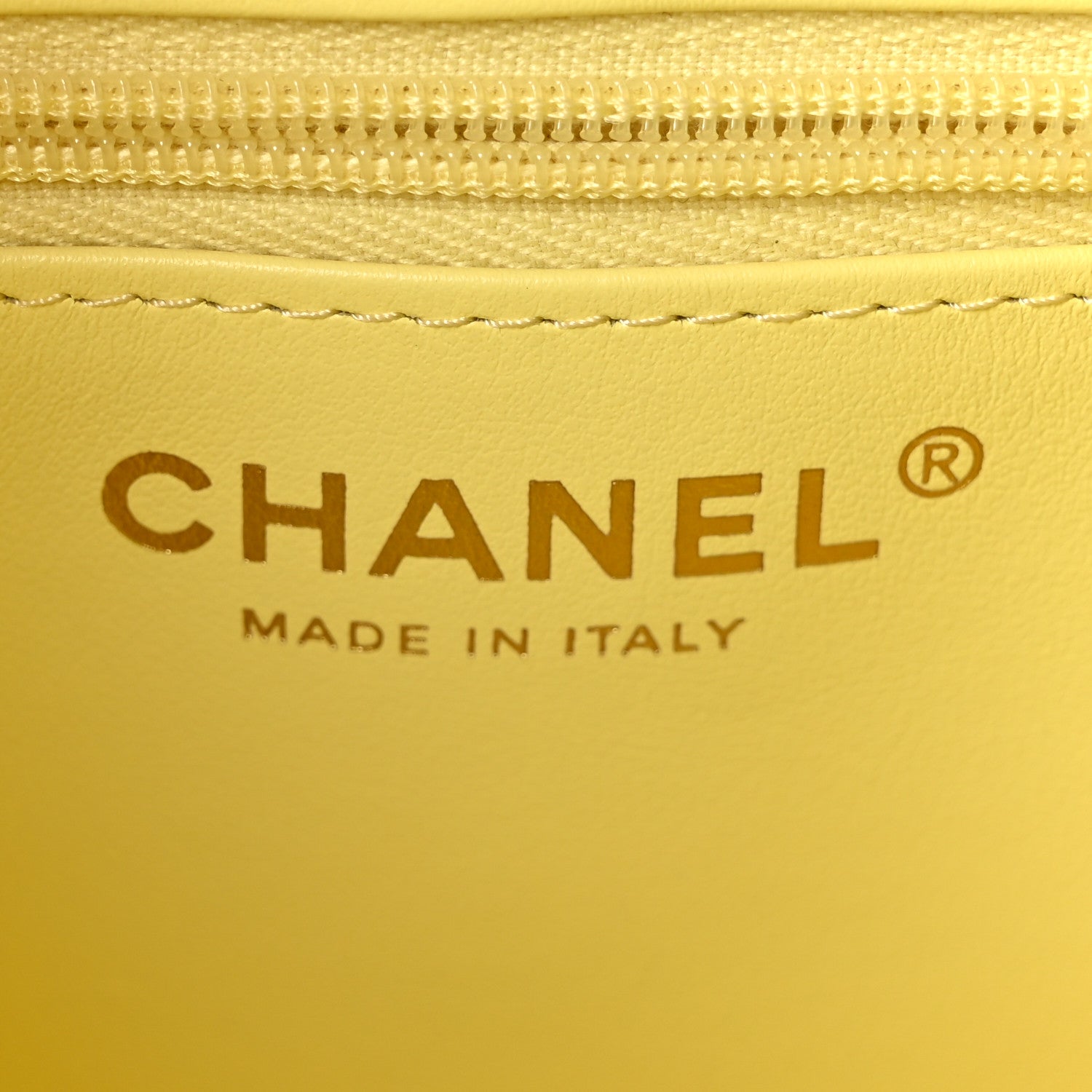 Chanel Shiny Aged Calfskin Quilted Nano Kelly Shopper Light Yellow 6 of 10