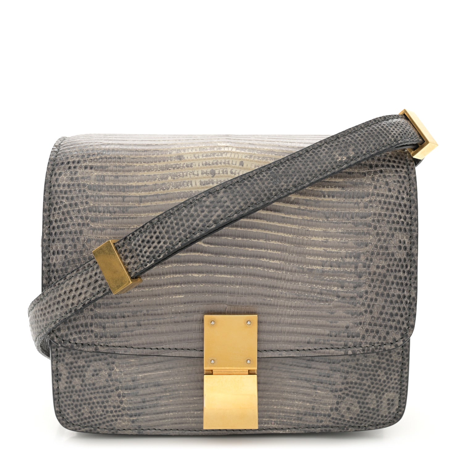 Celine Lizard Small Classic Box Flap Bag Medium Grey 1 of 14