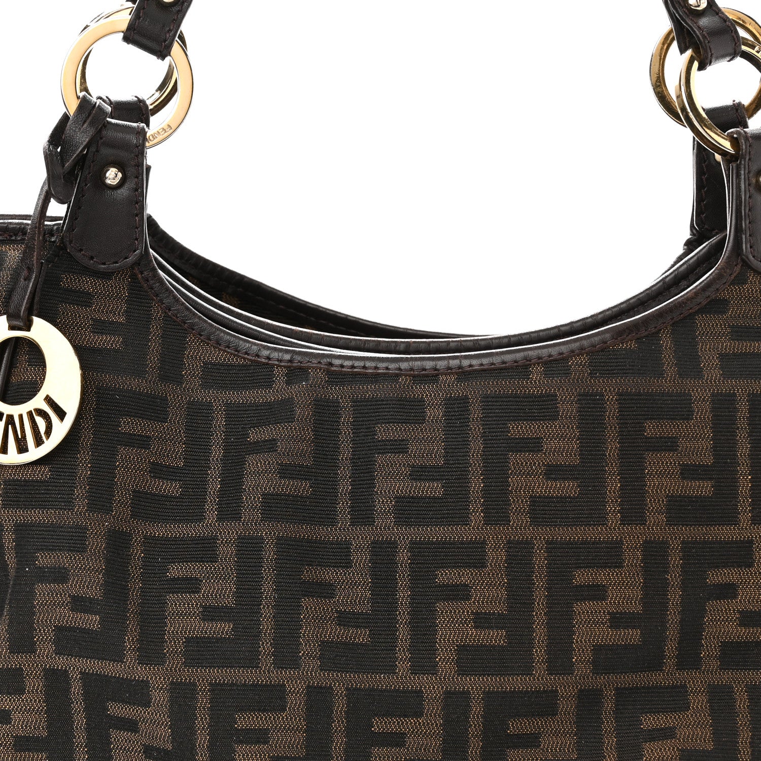 Fendi Zucca Small Chef Shopping Tote Tobacco Moro 10 of 15