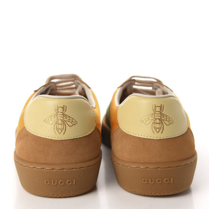 Gucci Nylon Calfskin Suede Web Mens G74 Sneakers 6.5 Crop Wildflower 5 of 10