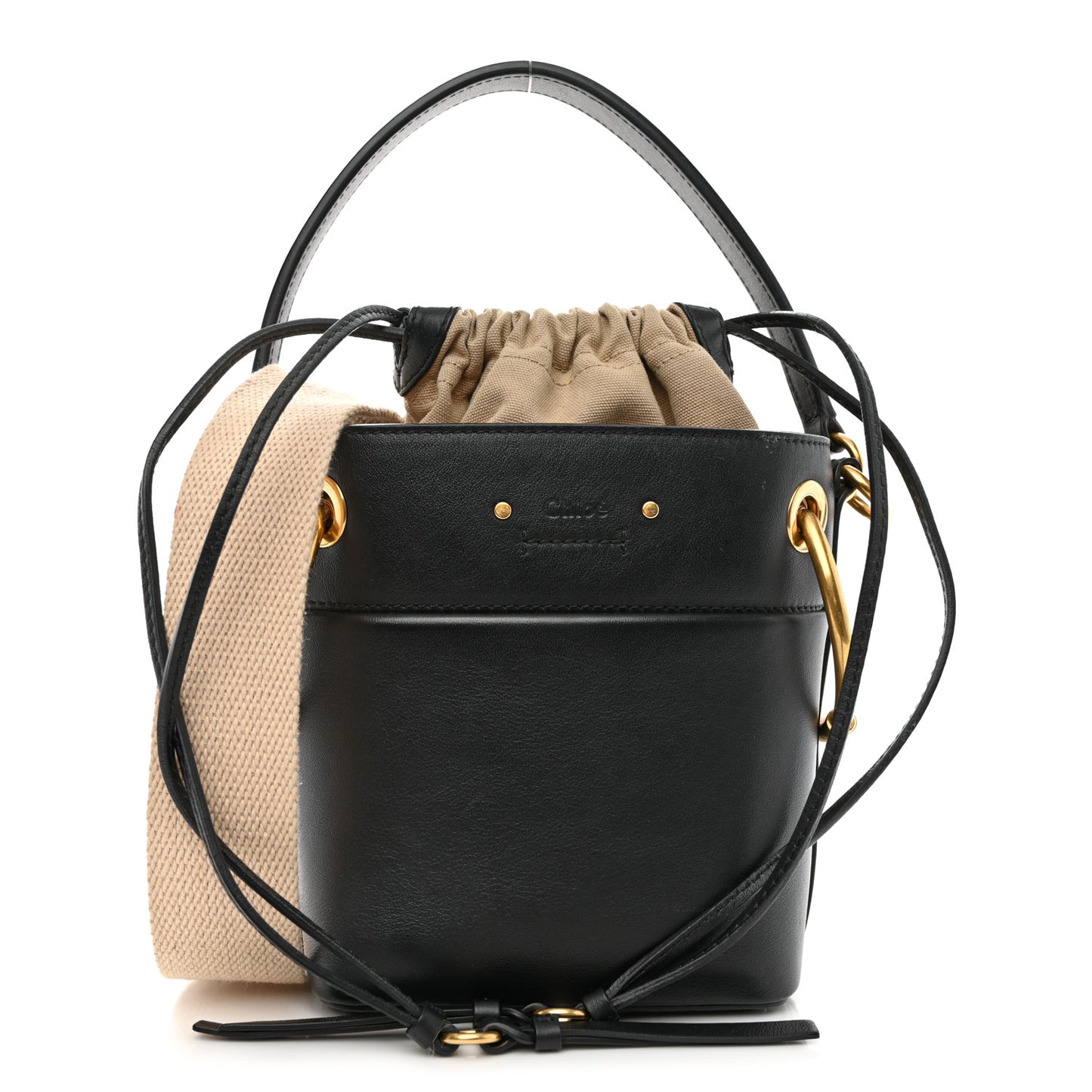 Smooth Calfskin Mini Roy Bucket Bag Black
