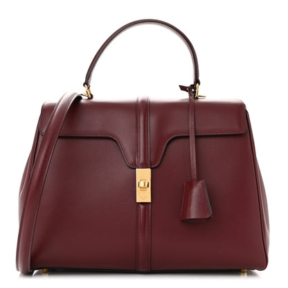 Celine Satinated Calfskin Medium 16 Top Handle Bag Light Burgundy 1 of 11
