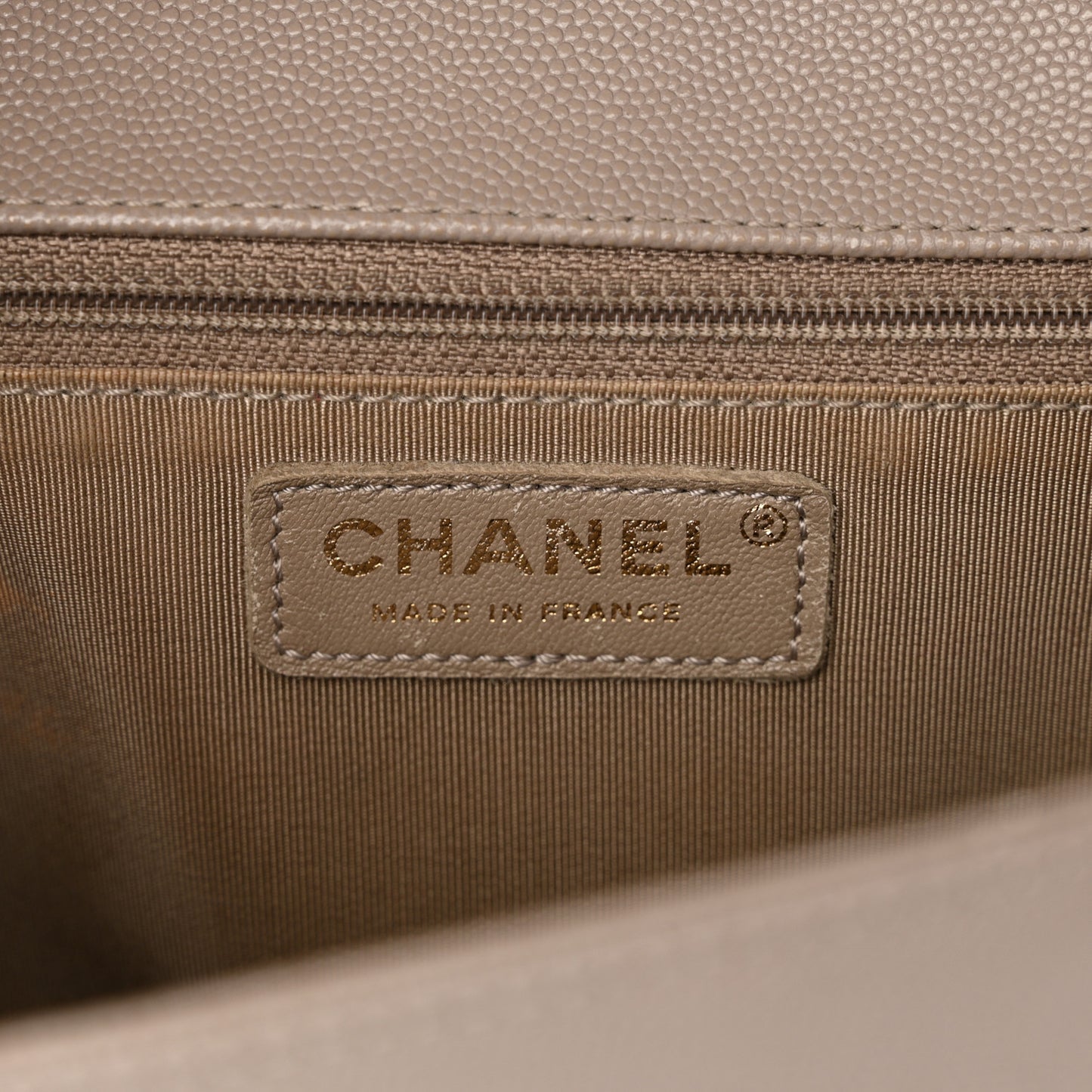 Caviar Quilted New Medium Boy Flap Dark Beige