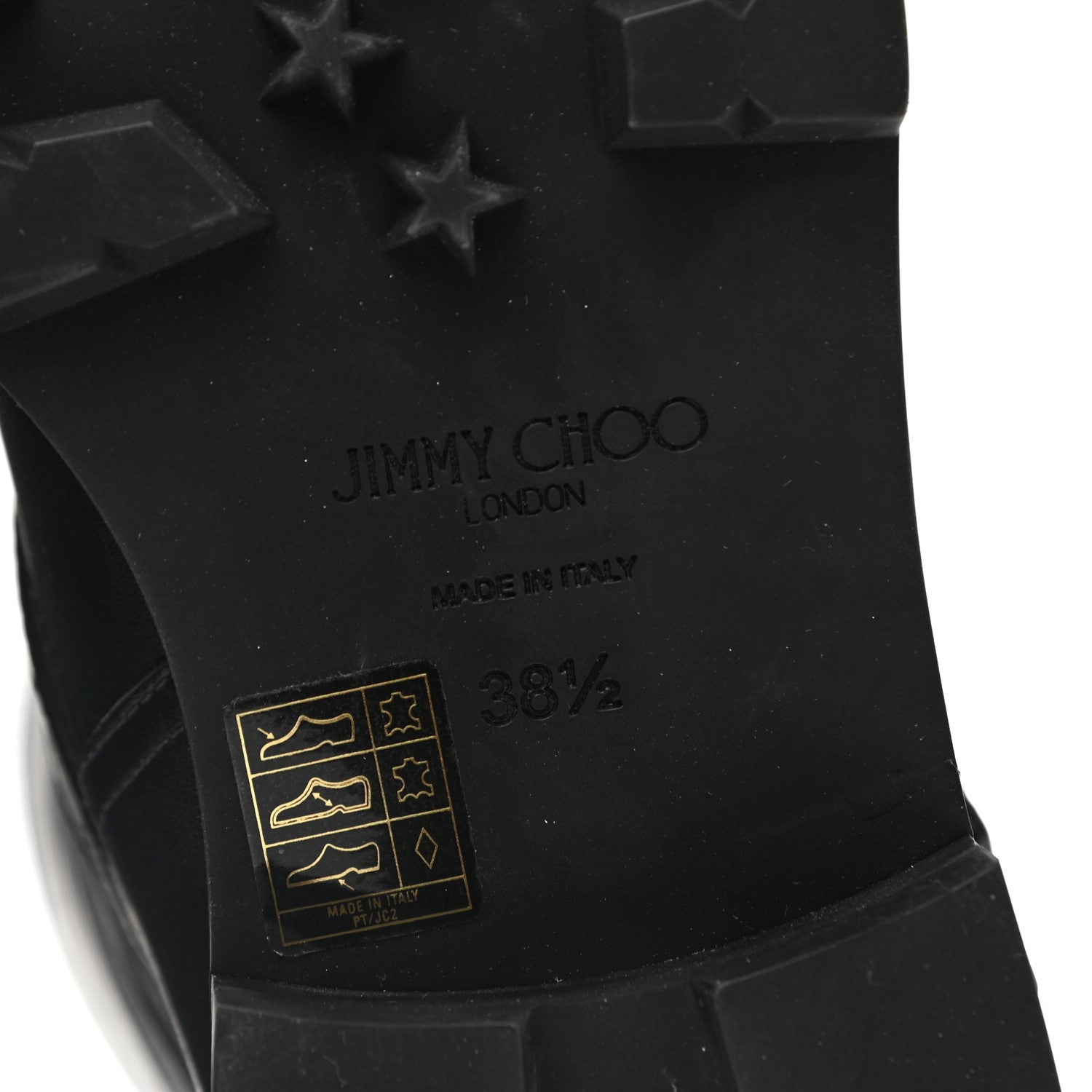 Jimmy Choo Rugged Leather Biker Boots 38.5 Black 7 of 7