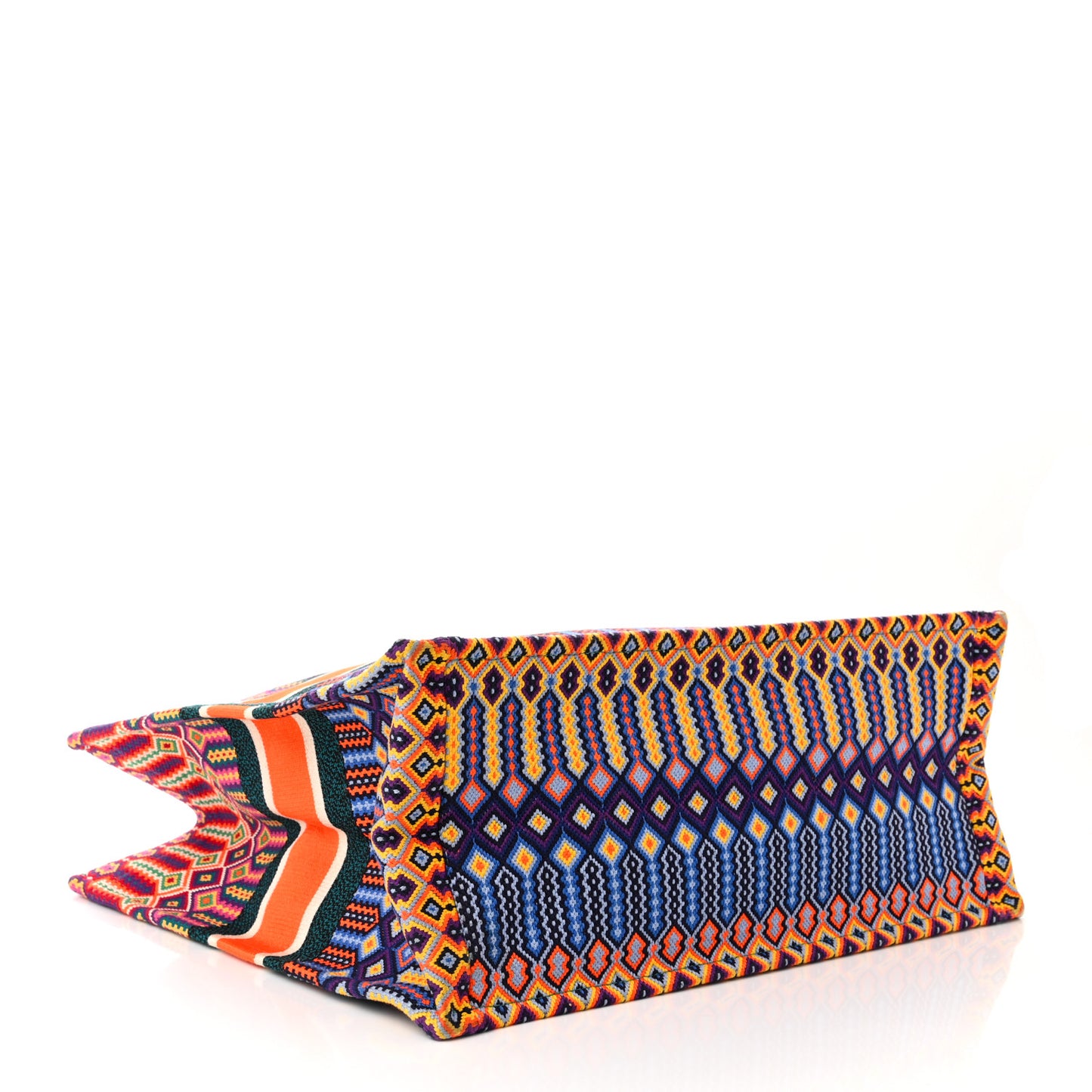 Canvas Embroidered Large Book Tote Orange Multicolor