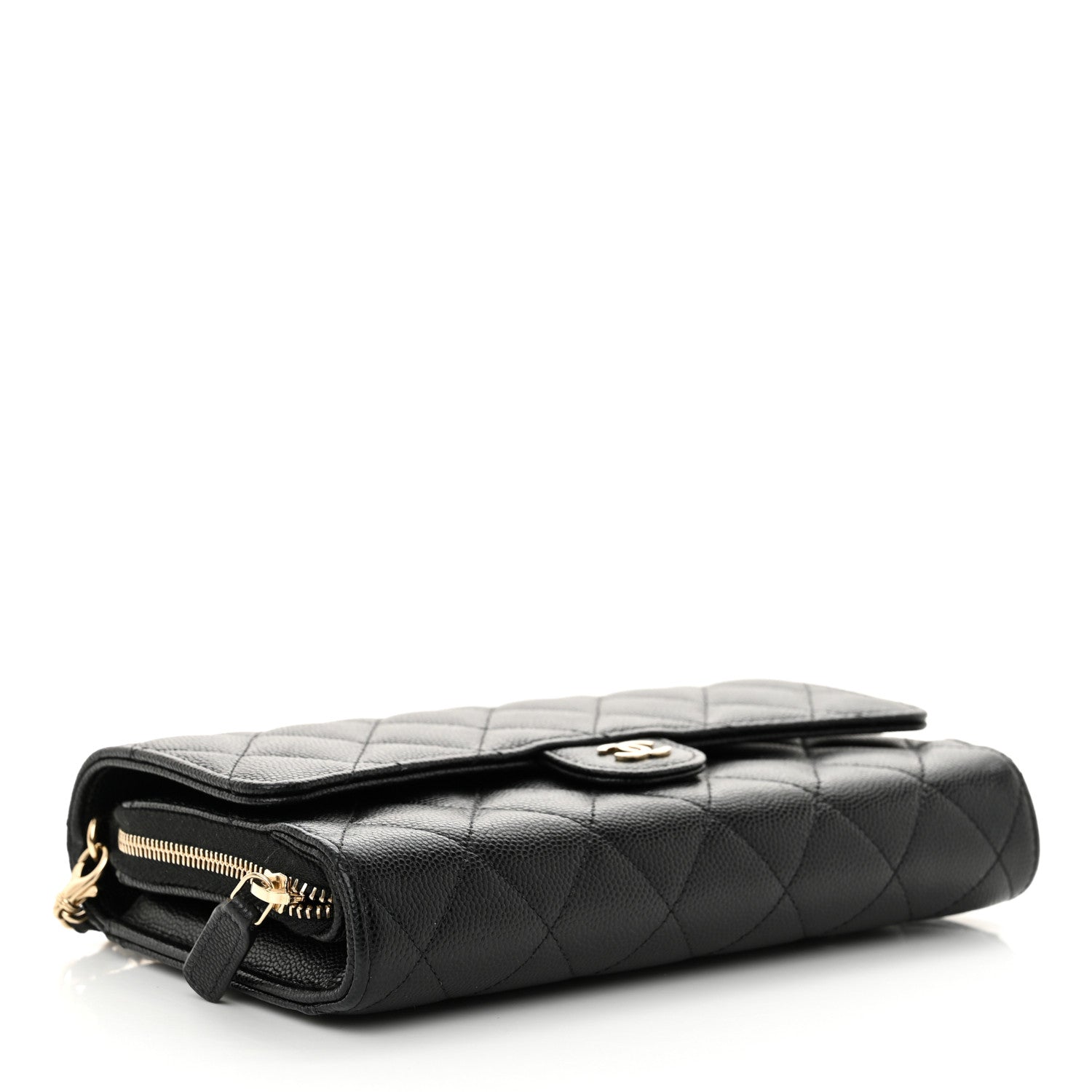 Chanel Caviar Quilted Phone Holder Wallet on Removable Chain Black 5 of 14
