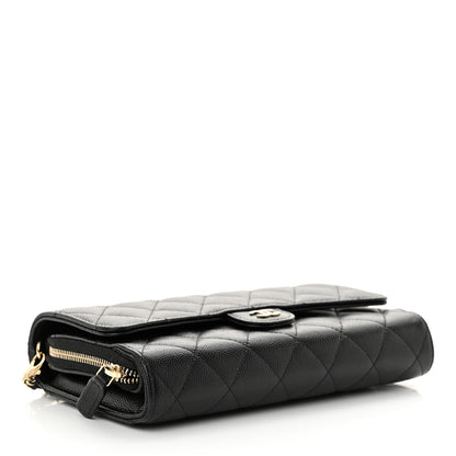 Chanel Caviar Quilted Phone Holder Wallet on Removable Chain Black 5 of 14