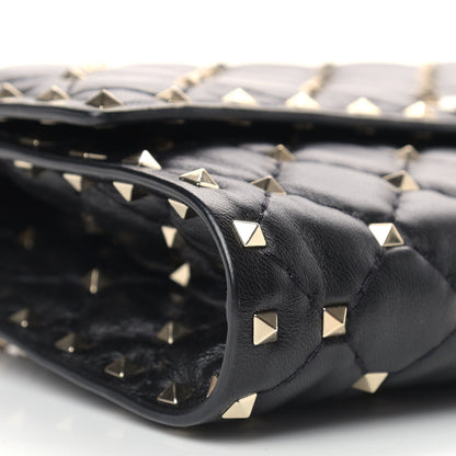 Valentino Garavani Lambskin Rockstud Spike Wallet on Chain Black 7 of 12