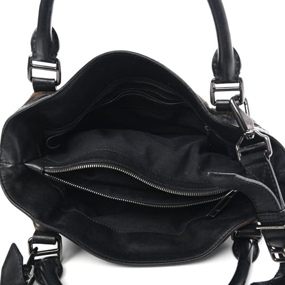 Burberry Calfskin House Check Medium Brecon Tote Black 5 of 12