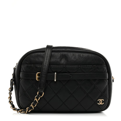 Chanel Lambskin Quilted Medium Buckle Camera Case Bag Black 1 of 10
