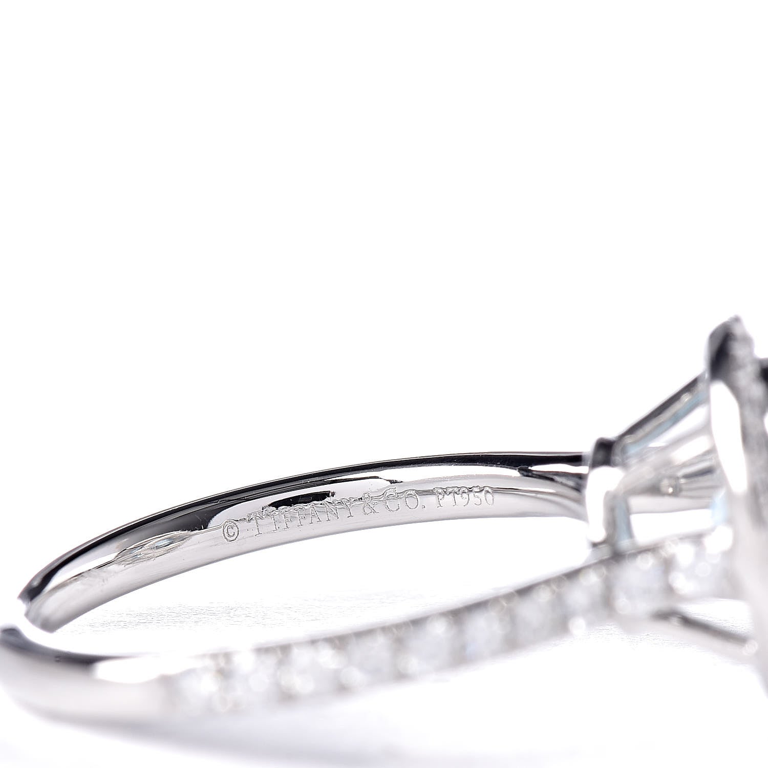 Tiffany Platinum Diamond Aquamarine Soleste Ring 49 5 5 of 6